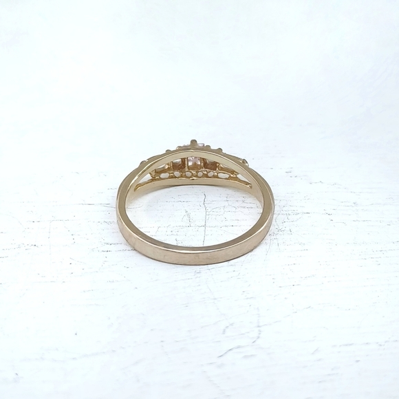 DAC Pink Sapphire and CZ Gold Ring - Picture 6 of 12